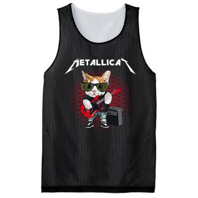 Metallicat Rock Music Funny Parody Cat Lovers Concert Mesh Reversible Basketball Jersey Tank