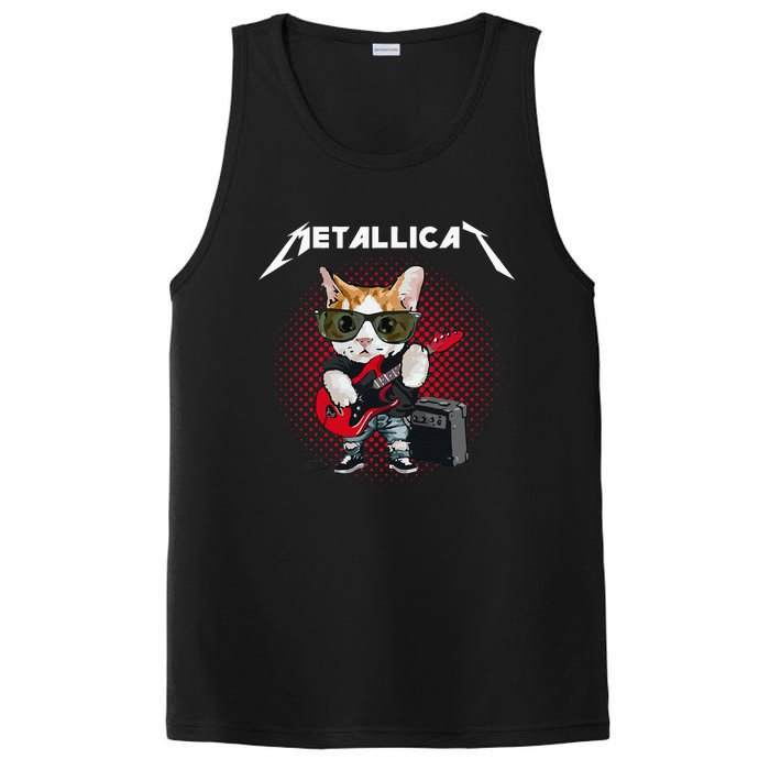 Metallicat Rock Music Funny Parody Cat Lovers Concert PosiCharge Competitor Tank