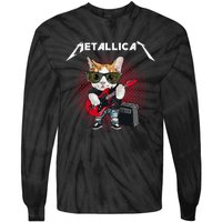 Metallicat Rock Music Funny Parody Cat Lovers Concert Tie-Dye Long Sleeve Shirt