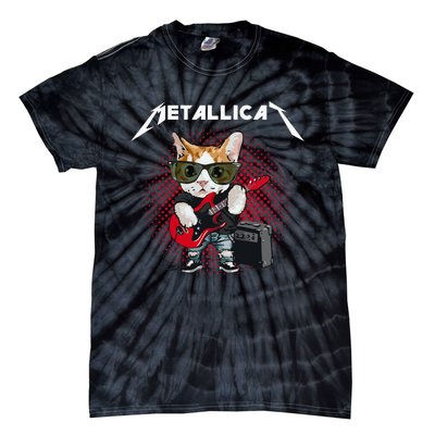 Metallicat Rock Music Funny Parody Cat Lovers Concert Tie-Dye T-Shirt