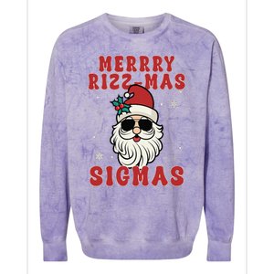 Merry Rizz Mas Sigmas Gen Alpha Middle School Christmas Colorblast Crewneck Sweatshirt