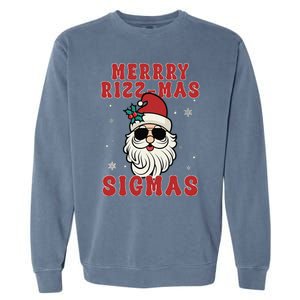 Merry Rizz Mas Sigmas Gen Alpha Middle School Christmas Garment-Dyed Sweatshirt