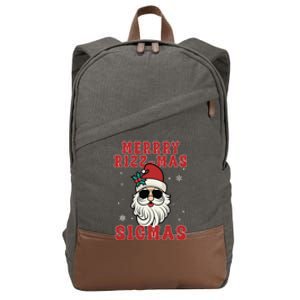 Merry Rizz Mas Sigmas Gen Alpha Middle School Christmas Cotton Canvas Backpack