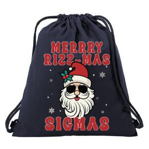 Merry Rizz Mas Sigmas Gen Alpha Middle School Christmas Drawstring Bag