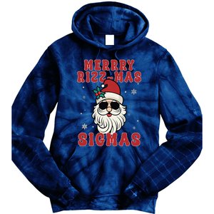 Merry Rizz Mas Sigmas Gen Alpha Middle School Christmas Tie Dye Hoodie