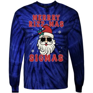 Merry Rizz Mas Sigmas Gen Alpha Middle School Christmas Tie-Dye Long Sleeve Shirt