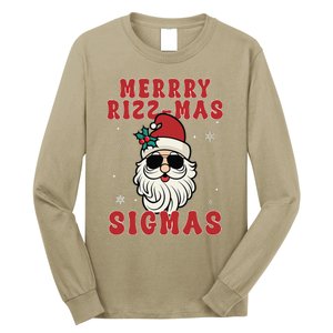 Merry Rizz Mas Sigmas Gen Alpha Middle School Christmas Long Sleeve Shirt