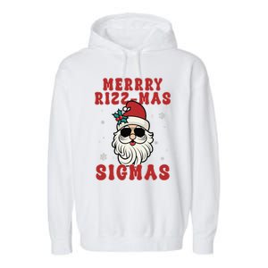 Merry Rizz Mas Sigmas Gen Alpha Middle School Christmas Garment-Dyed Fleece Hoodie