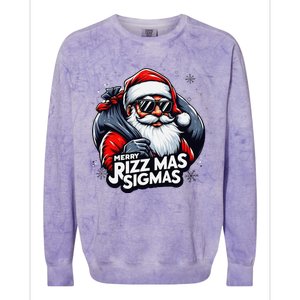 Merry Rizz Mas Sigmas Gen Alpha Middle School Christmas Colorblast Crewneck Sweatshirt