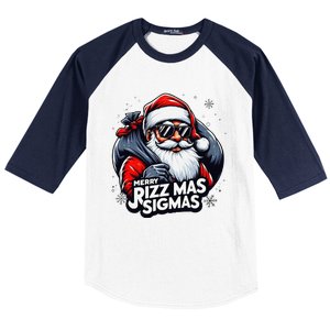 Merry Rizz Mas Sigmas Gen Alpha Middle School Christmas Baseball Sleeve Shirt