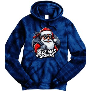 Merry Rizz Mas Sigmas Gen Alpha Middle School Christmas Tie Dye Hoodie