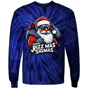 Merry Rizz Mas Sigmas Gen Alpha Middle School Christmas Tie-Dye Long Sleeve Shirt