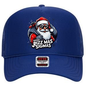 Merry Rizz Mas Sigmas Gen Alpha Middle School Christmas High Crown Mesh Back Trucker Hat