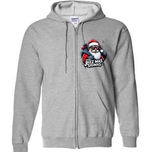 Merry Rizz Mas Sigmas Gen Alpha Middle School Christmas Full Zip Hoodie