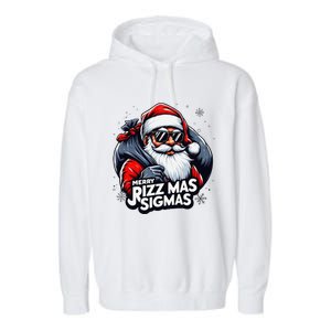 Merry Rizz Mas Sigmas Gen Alpha Middle School Christmas Garment-Dyed Fleece Hoodie