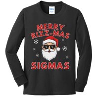 Merry Rizz Mas Sigmas Gen Alpha Middle School Christmas Kids Long Sleeve Shirt