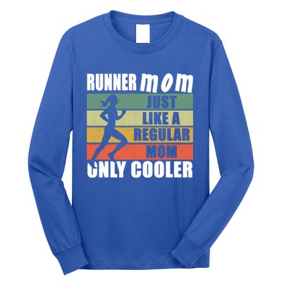 Mom Running Marathon Moms Runner Mom Just Like A Regular Mom Gift Long Sleeve Shirt