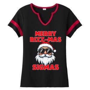 Merry Rizz Mas Sigmas Gen Alpha Middle School Christmas Ladies Halftime Notch Neck Tee