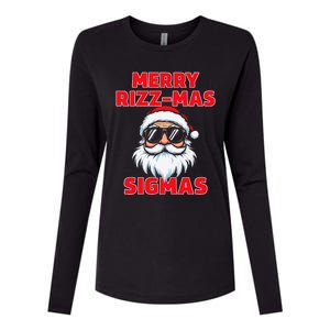 Merry Rizz Mas Sigmas Gen Alpha Middle School Christmas Womens Cotton Relaxed Long Sleeve T-Shirt