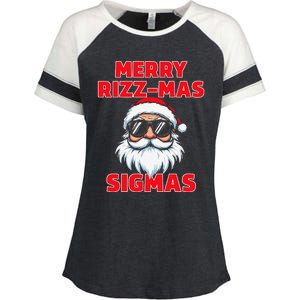 Merry Rizz Mas Sigmas Gen Alpha Middle School Christmas Enza Ladies Jersey Colorblock Tee