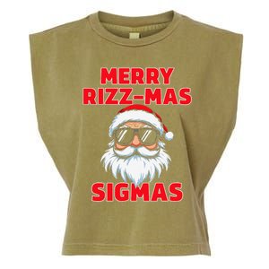 Merry Rizz Mas Sigmas Gen Alpha Middle School Christmas Garment-Dyed Women's Muscle Tee