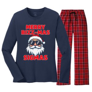 Merry Rizz Mas Sigmas Gen Alpha Middle School Christmas Women's Long Sleeve Flannel Pajama Set 