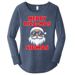 Merry Rizz Mas Sigmas Gen Alpha Middle School Christmas Women's Perfect Tri Tunic Long Sleeve Shirt