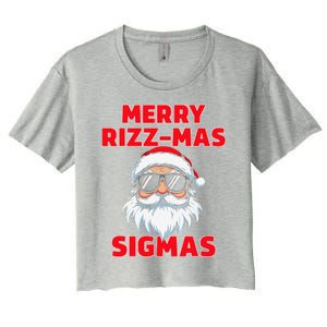 Merry Rizz Mas Sigmas Gen Alpha Middle School Christmas Women's Crop Top Tee