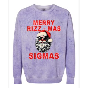 Merry Rizz Mas Sigmas Cool Santa Face Gen Alpha Christmas Colorblast Crewneck Sweatshirt