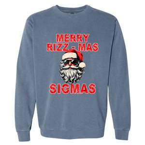 Merry Rizz Mas Sigmas Cool Santa Face Gen Alpha Christmas Garment-Dyed Sweatshirt