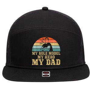 My Role Model My Hero My Dad Fathers Day Son 7 Panel Mesh Trucker Snapback Hat