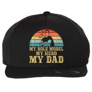 My Role Model My Hero My Dad Fathers Day Son Wool Snapback Cap