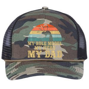 My Role Model My Hero My Dad Fathers Day Son Retro Rope Trucker Hat Cap