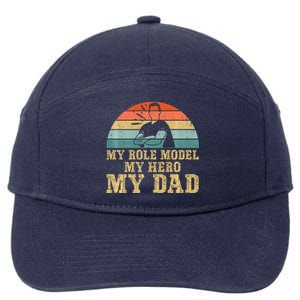 My Role Model My Hero My Dad Fathers Day Son 7-Panel Snapback Hat