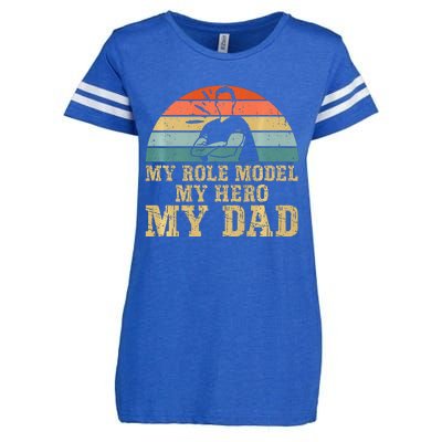 My Role Model My Hero My Dad Fathers Day Son Enza Ladies Jersey Football T-Shirt