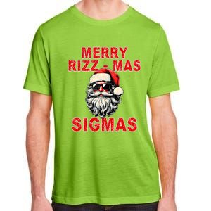 Merry Rizz Mas Sigmas Cool Santa Face Gen Alpha Christmas Adult ChromaSoft Performance T-Shirt