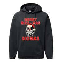 Merry Rizz Mas Sigmas Cool Santa Face Gen Alpha Christmas Performance Fleece Hoodie