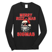 Merry Rizz Mas Sigmas Cool Santa Face Gen Alpha Christmas Long Sleeve Shirt