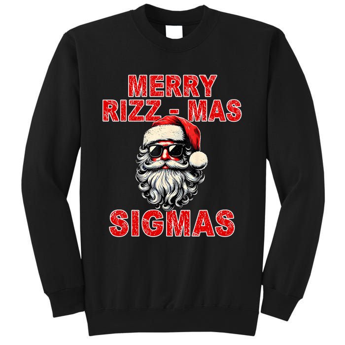 Merry Rizz Mas Sigmas Cool Santa Face Gen Alpha Christmas Sweatshirt