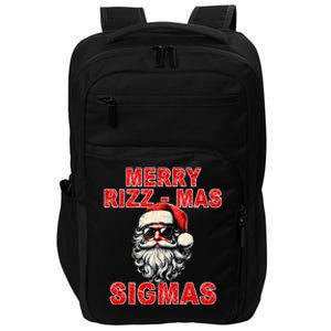 Merry Rizz Mas Sigmas Cool Santa Face Gen Alpha Christmas Impact Tech Backpack