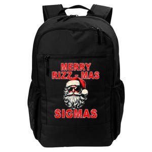 Merry Rizz Mas Sigmas Cool Santa Face Gen Alpha Christmas Daily Commute Backpack