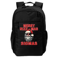 Merry Rizz Mas Sigmas Cool Santa Face Gen Alpha Christmas Daily Commute Backpack