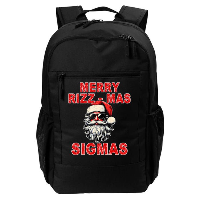 Merry Rizz Mas Sigmas Cool Santa Face Gen Alpha Christmas Daily Commute Backpack