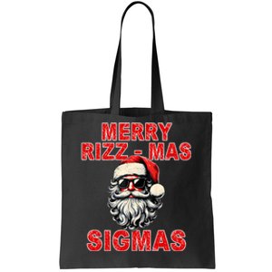 Merry Rizz Mas Sigmas Cool Santa Face Gen Alpha Christmas Tote Bag