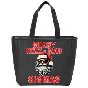 Merry Rizz Mas Sigmas Cool Santa Face Gen Alpha Christmas Zip Tote Bag