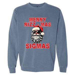 Merry Rizz Mas Sigmas Cool Santa Face Gen Alpha Christmas Garment-Dyed Sweatshirt