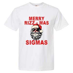 Merry Rizz Mas Sigmas Cool Santa Face Gen Alpha Christmas Garment-Dyed Heavyweight T-Shirt