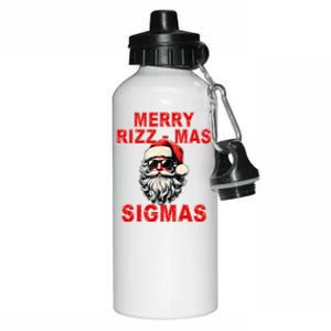 Merry Rizz Mas Sigmas Cool Santa Face Gen Alpha Christmas Aluminum Water Bottle