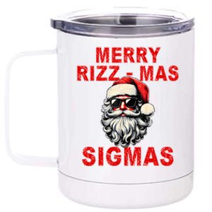 Merry Rizz Mas Sigmas Cool Santa Face Gen Alpha Christmas 12 oz Stainless Steel Tumbler Cup