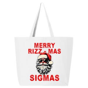 Merry Rizz Mas Sigmas Cool Santa Face Gen Alpha Christmas 25L Jumbo Tote